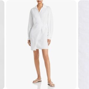 Vince linen wrap mini dress